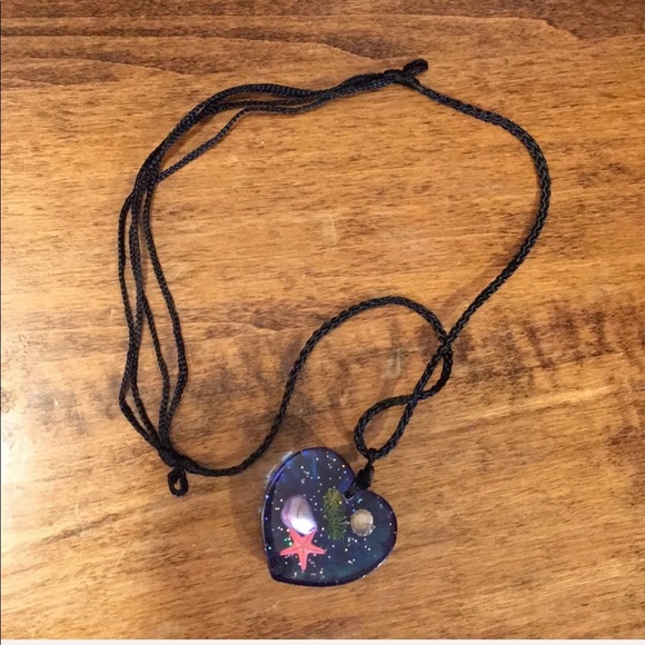 Blue Ocean Heart Necklace - Picture 2 of 8